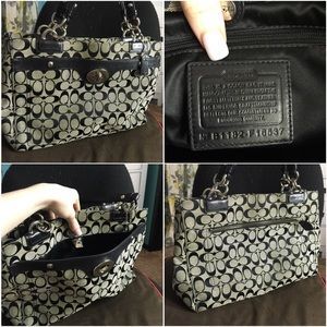 Authentic black coach shoulder bag
