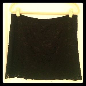 Black lace DVF mini skirt