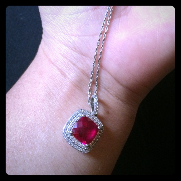 Birth stone ruby necklace