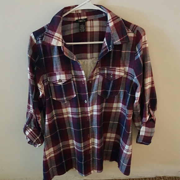 Run 21. Flannel with lace back. tank included