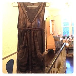 Printed Mini Dress with Embellishment