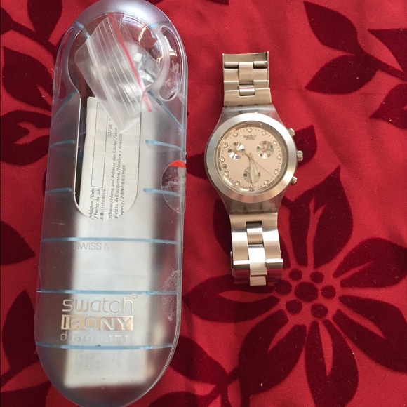 Silver tone Swatch Watch
