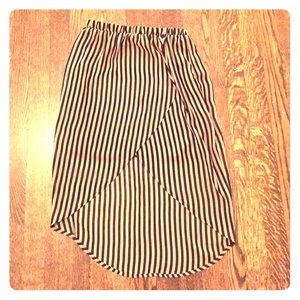 High/Low striped skirt