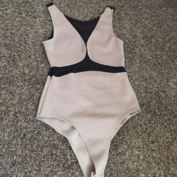 Size M beige and black mesh bodysuit!
