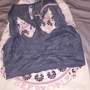 Free People Gray Lace Bralette NWT