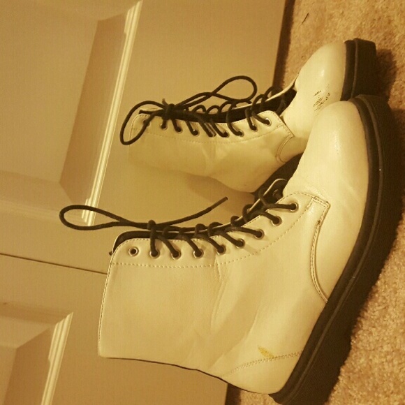 White and Black Combat Boots!