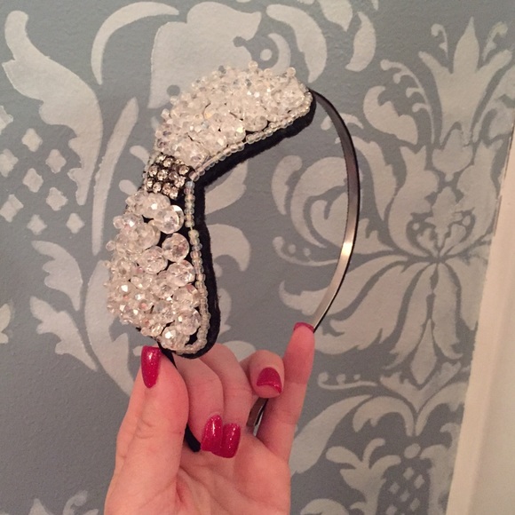 Black and beaded headband