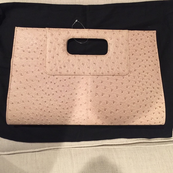 Ostrich print clutch