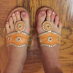 Orange Jack Rogers sandals