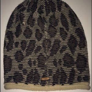 Free People leopard print beanie hat