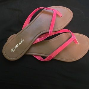 pink wet seal flip flops