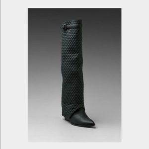 Jeffrey Campbell black quilted boots