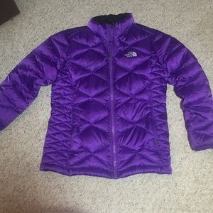 Purple north face winter coat