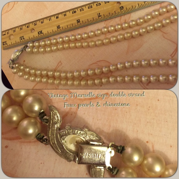 Vintage Marvelle double strand faux pearls #1 - Picture 4 of 4