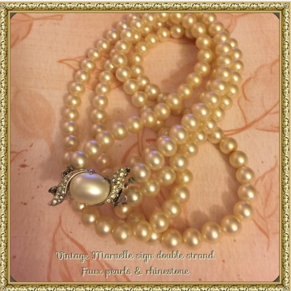 Vintage Marvelle Jewelry - Vintage Marvelle double strand faux pearls #1