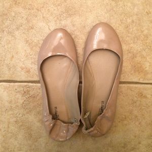 Nude patent leather Flats- size 9.5