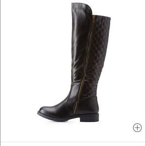 Quilted Lug Sole Riding Boots