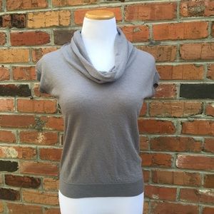 Ann Taylor Gray Merino Wool Cowl Neck Sweater