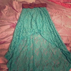 💎HIGH LOW TEAL LACE SKIRT 💎