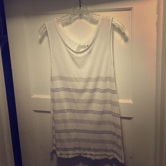 White beaded tank top