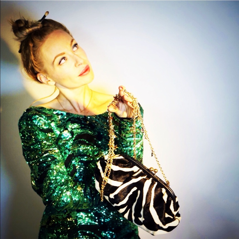 Green sequin dress