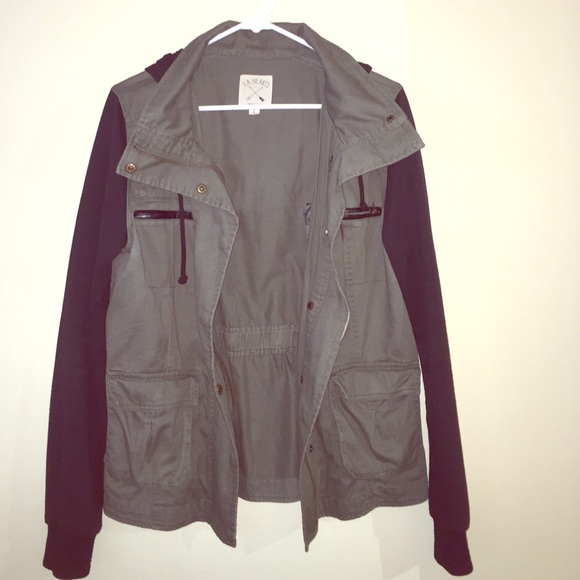 Army Green Cargo Jacket With Hoodie