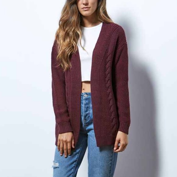 LA Hearts Maroon Cardigan