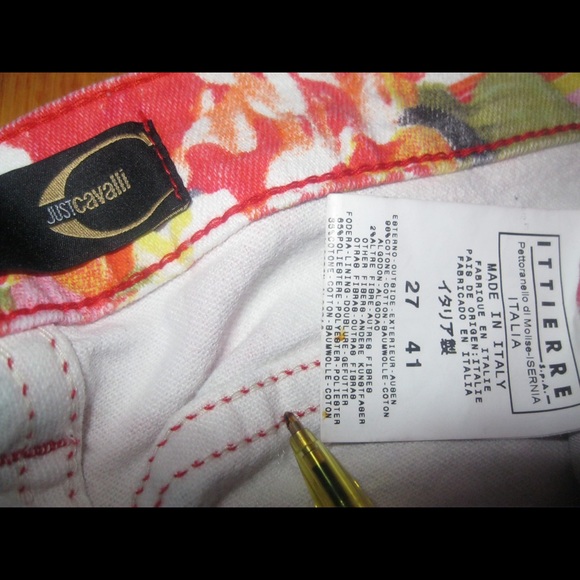 SOLD Just Cavalli Rainbow Floral Cheetah Jeans - Picture 4 of 4