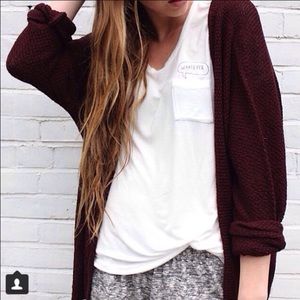 LA Hearts Thin Maroon Cardigan