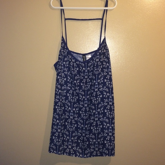 Navy blue and white tank top
