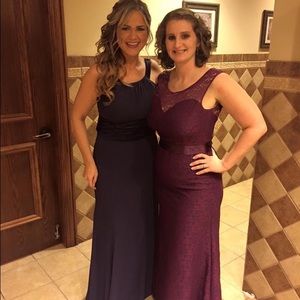 Long purple (Lapis) David's Bridal Dress Wedding