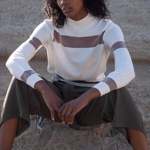 Mesh Insert Turtleneck