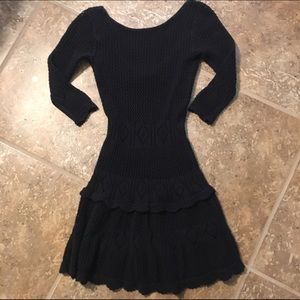 Black crochet dress