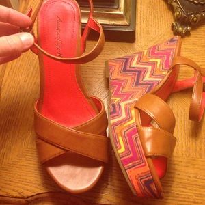 Adorable canvas wedges (used) read description