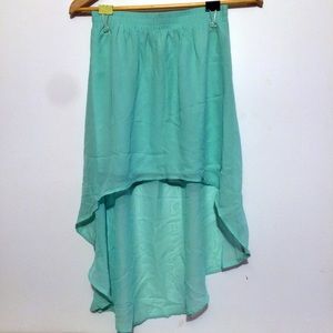 Forever 21 Mint Chiffon High Low Skirt