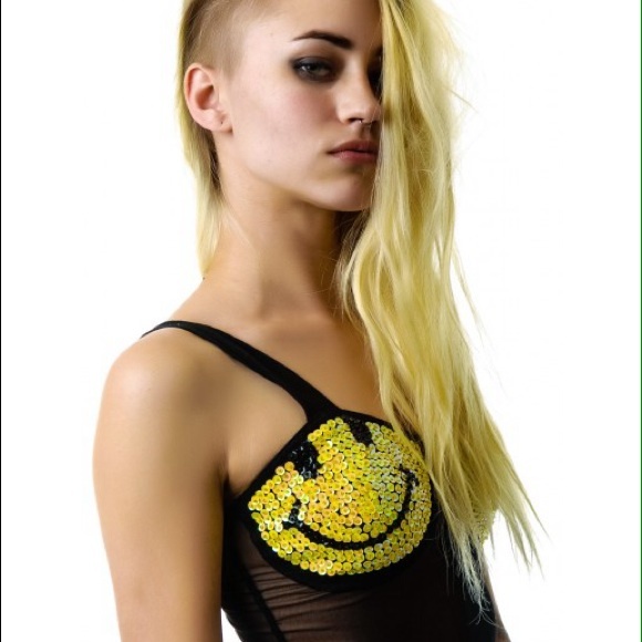 UNIF Smile Boobs Smiley Sequin Bustier - Picture 3 of 4
