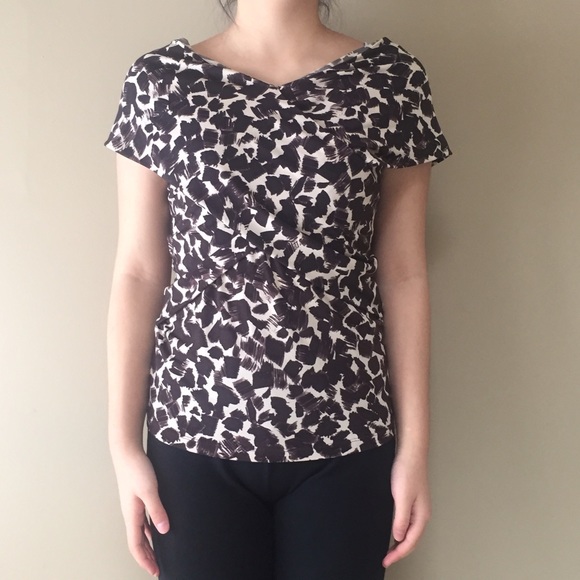 Brown Giraffe Print Dressbarn Top