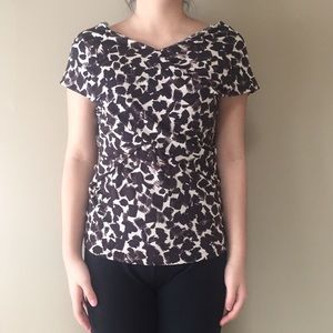 Brown Giraffe Print Dressbarn Top