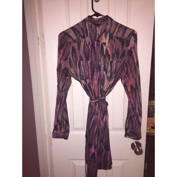 Guess silk multi color t-shirt dress.