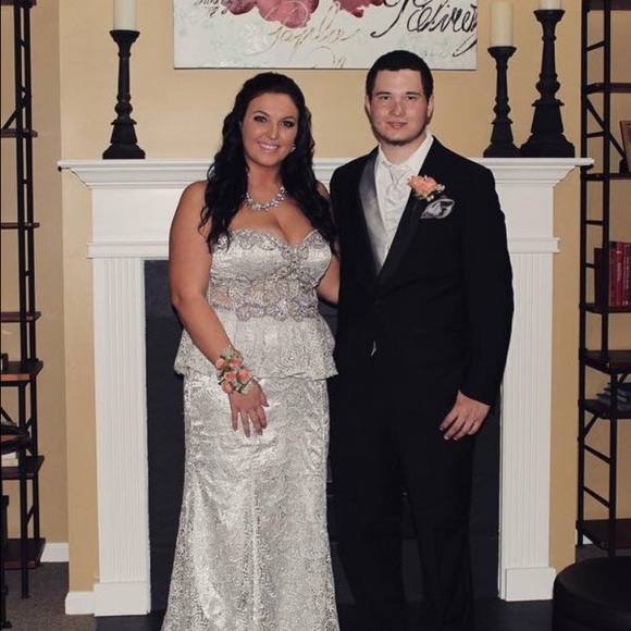 Grey Peplum with beautiful stones