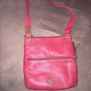 Red Fossil leather cross body!