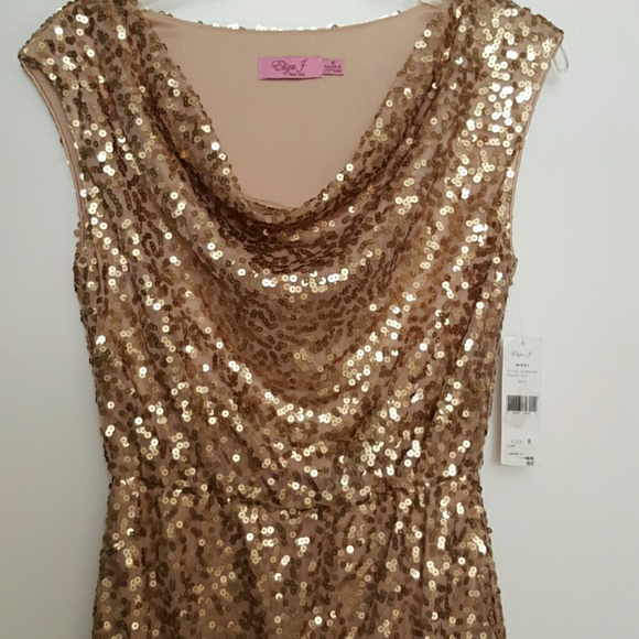 Gold sequins party dress