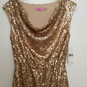 Gold sequins party dress