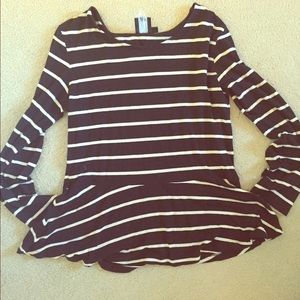 ASOS curve striped peplum shirt size 14