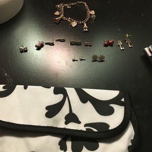 Bracelet, earring, and a bag to put it all in
