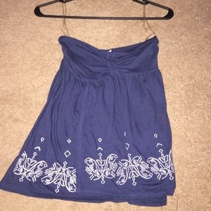 Navy blue strapless top