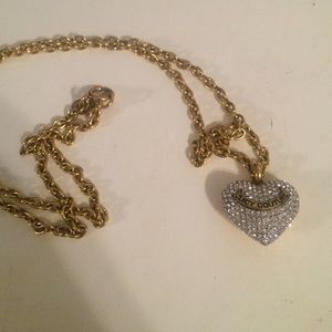 Diamond heart juicy couture long necklace