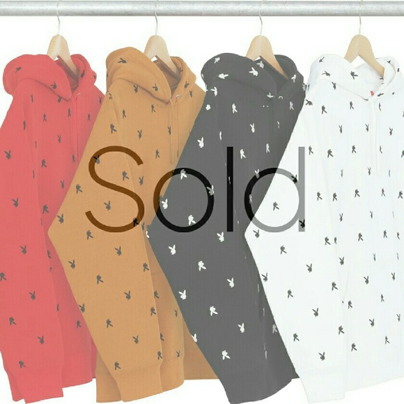 SOLD - Supreme x Playboy Red Hoodie