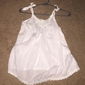 Linen white tank with tie straps