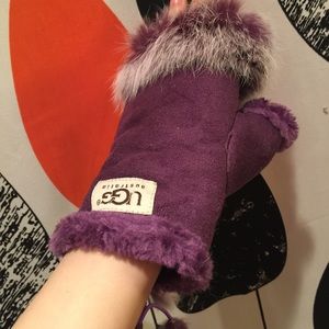 Rabbit Fur Half Finget Mitten Fingerless